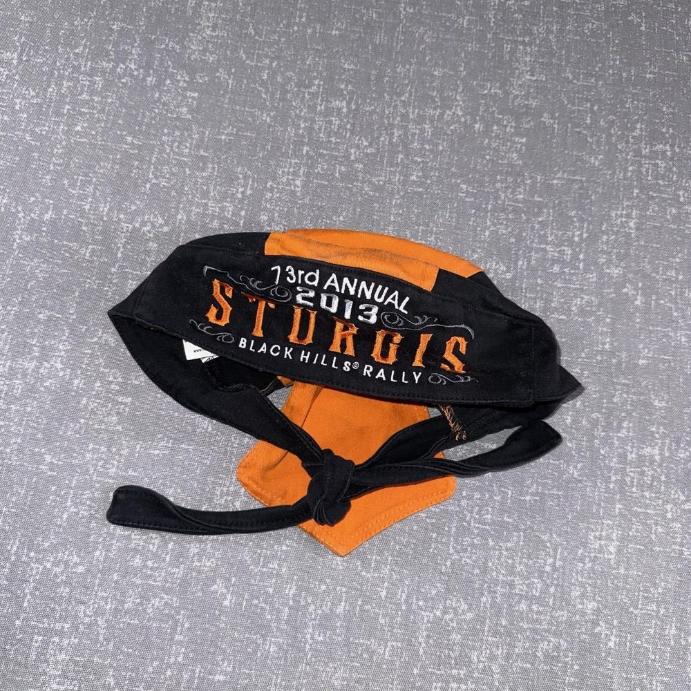 Wild Wear Sturgis Do Rag Mens One‎ Size Black Hills Rally 2013 Motorcycle Orange